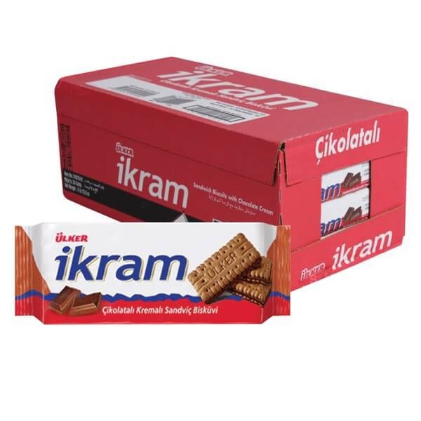 Ülker Ikram Sandwich Biscuits with Chocolate Cream 84 Gr * 24